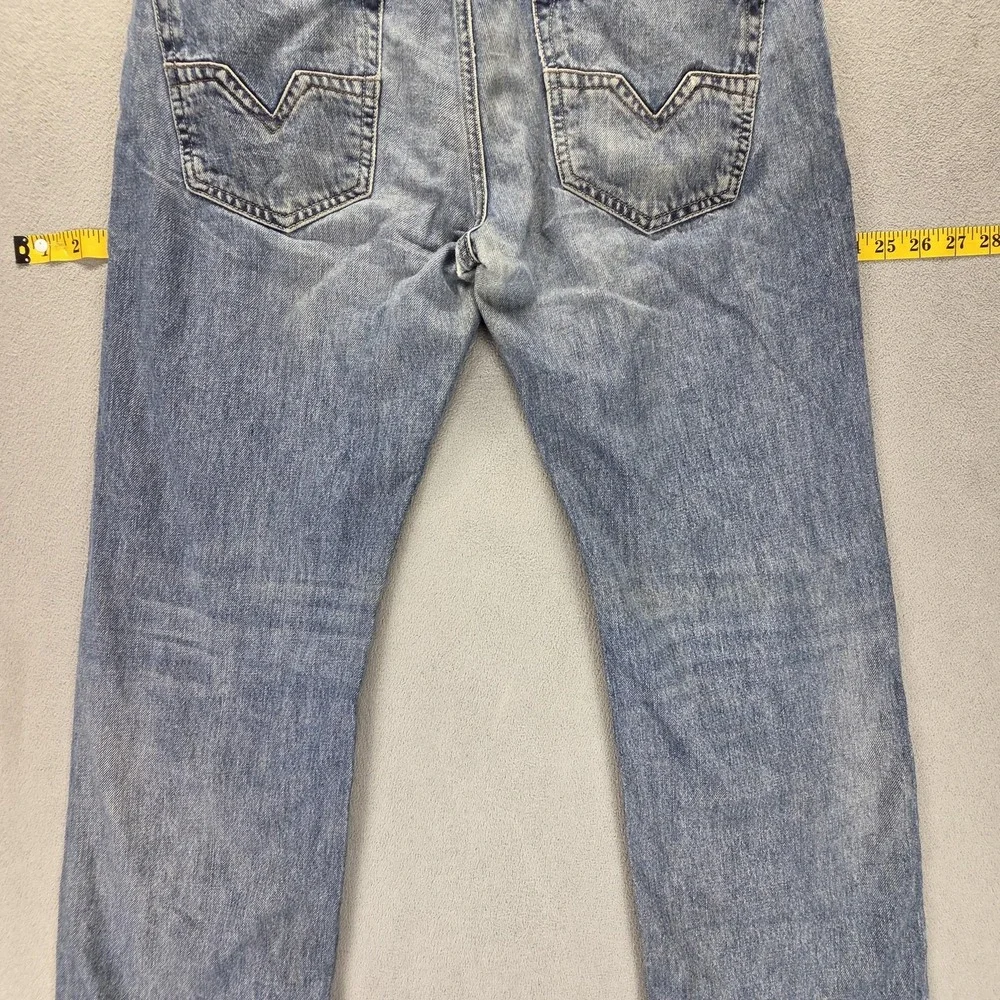 Diesel Jeans Mens 31x30 Blue Larkee Regular Straight Distressed Button Fly 0800Z